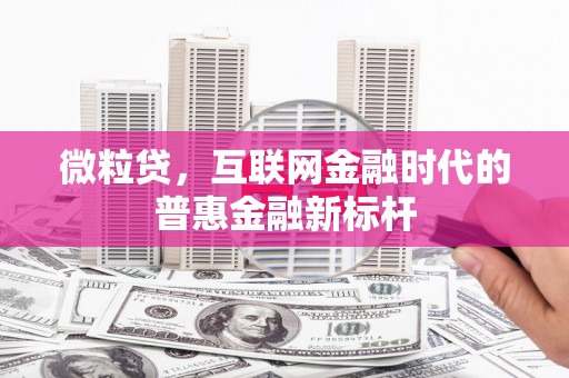 华阴微粒贷，互联网金融时代的普惠金融新标杆