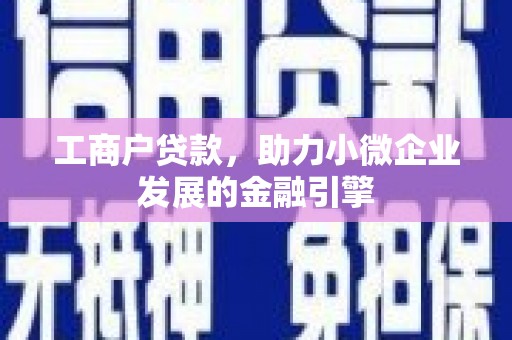 华阴工商户贷款，助力小微企业发展的金融引擎