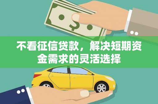 华阴不看征信贷款，解决短期资金需求的灵活选择