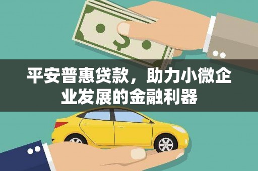 华阴平安普惠贷款，助力小微企业发展的金融利器
