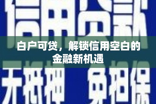 华阴白户可贷，解锁信用空白的金融新机遇