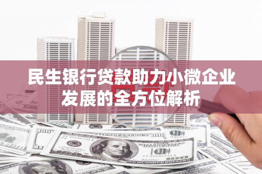 华阴民生银行贷款助力小微企业发展的全方位解析