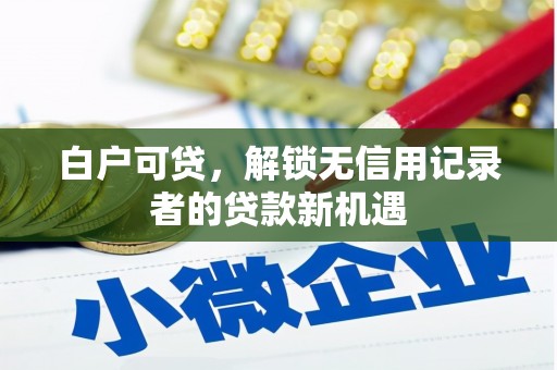 华阴白户可贷，解锁无信用记录者的贷款新机遇