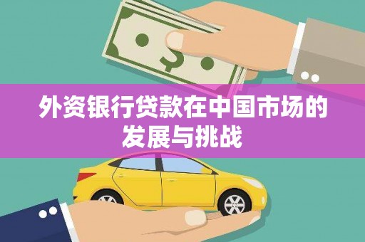 华阴外资银行贷款在中国市场的发展与挑战