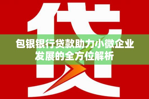 华阴包银银行贷款助力小微企业发展的全方位解析