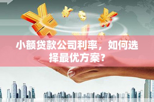 华阴小额贷款公司利率，如何选择最优方案？