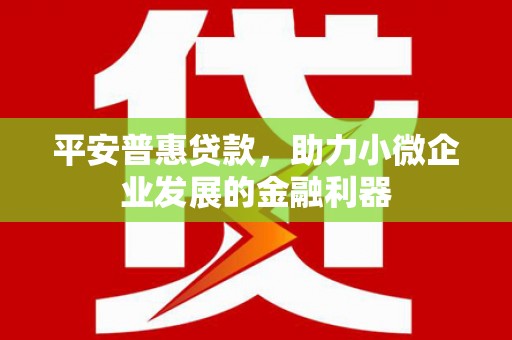 华阴平安普惠贷款，助力小微企业发展的金融利器