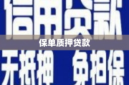 华阴保单质押贷款