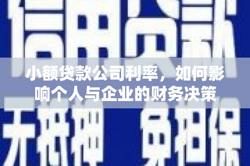 华阴小额贷款公司利率，如何影响个人与企业的财务决策