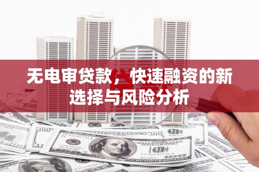 华阴无电审贷款，快速融资的新选择与风险分析