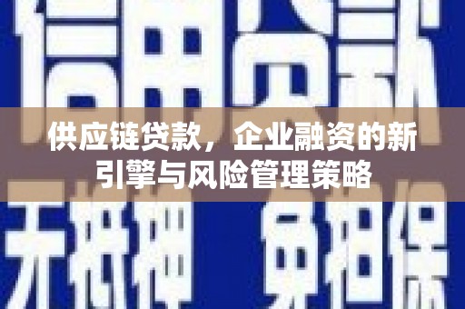 华阴供应链贷款，企业融资的新引擎与风险管理策略