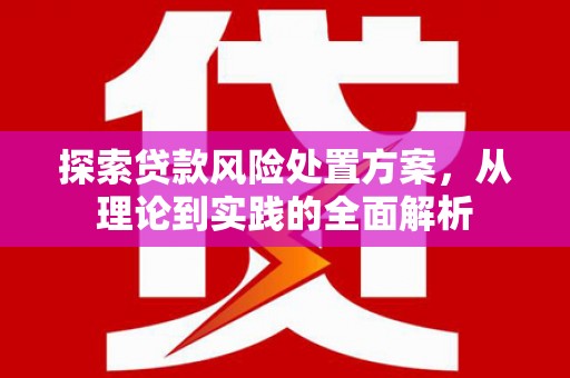 华阴探索贷款风险处置方案，从理论到实践的全面解析