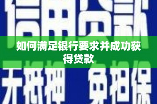 华阴如何满足银行要求并成功获得贷款